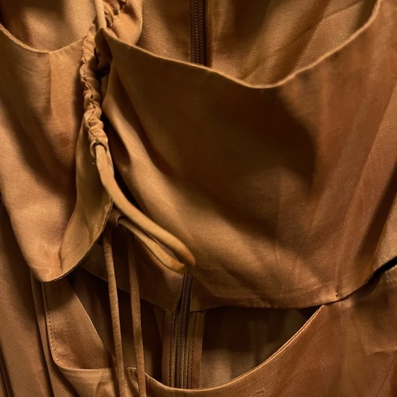 NWT Farm Rio Rust Satin Midi Dress - Size 12 - Picture 7 of 7